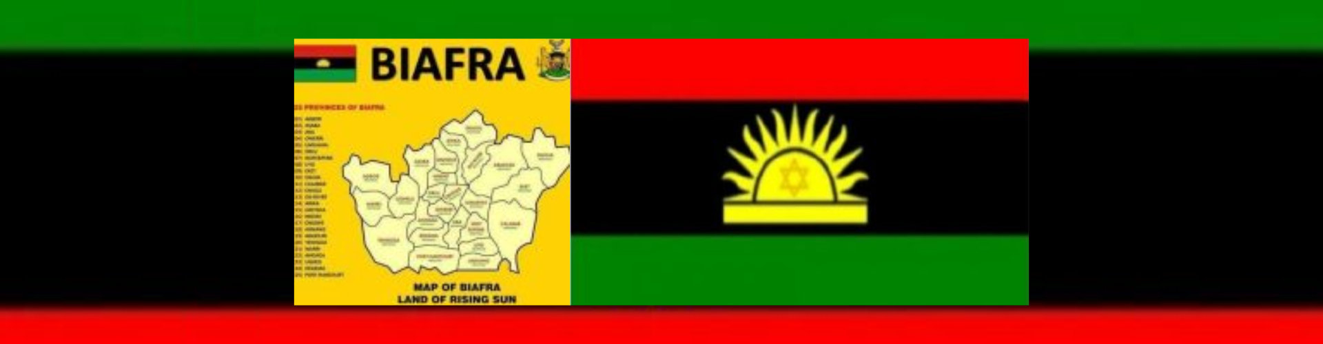 biafra flag and map